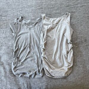 Gray maternity tops, S
